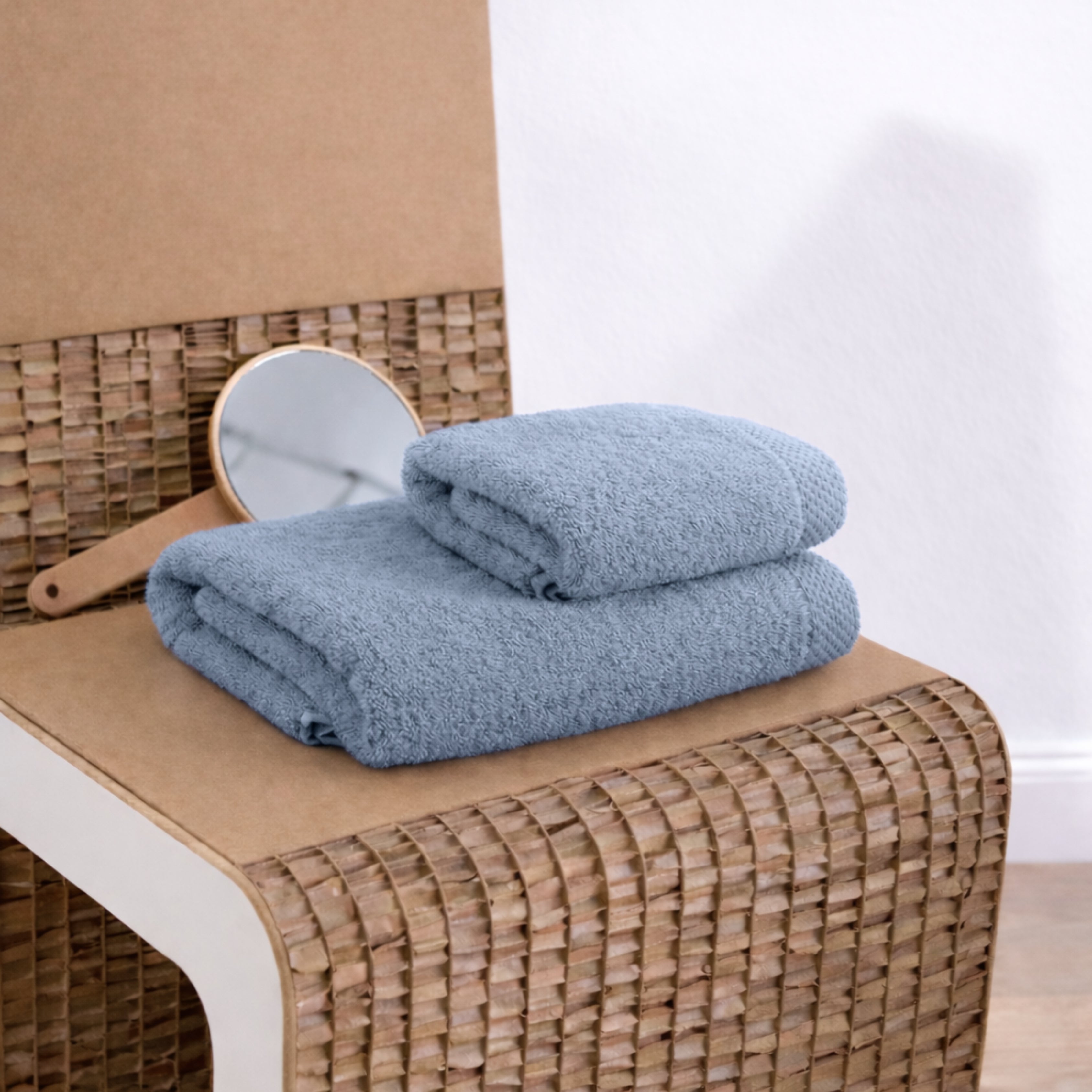 Asciugamano bagno cotone (viso+ospite) (550 gr/m²)