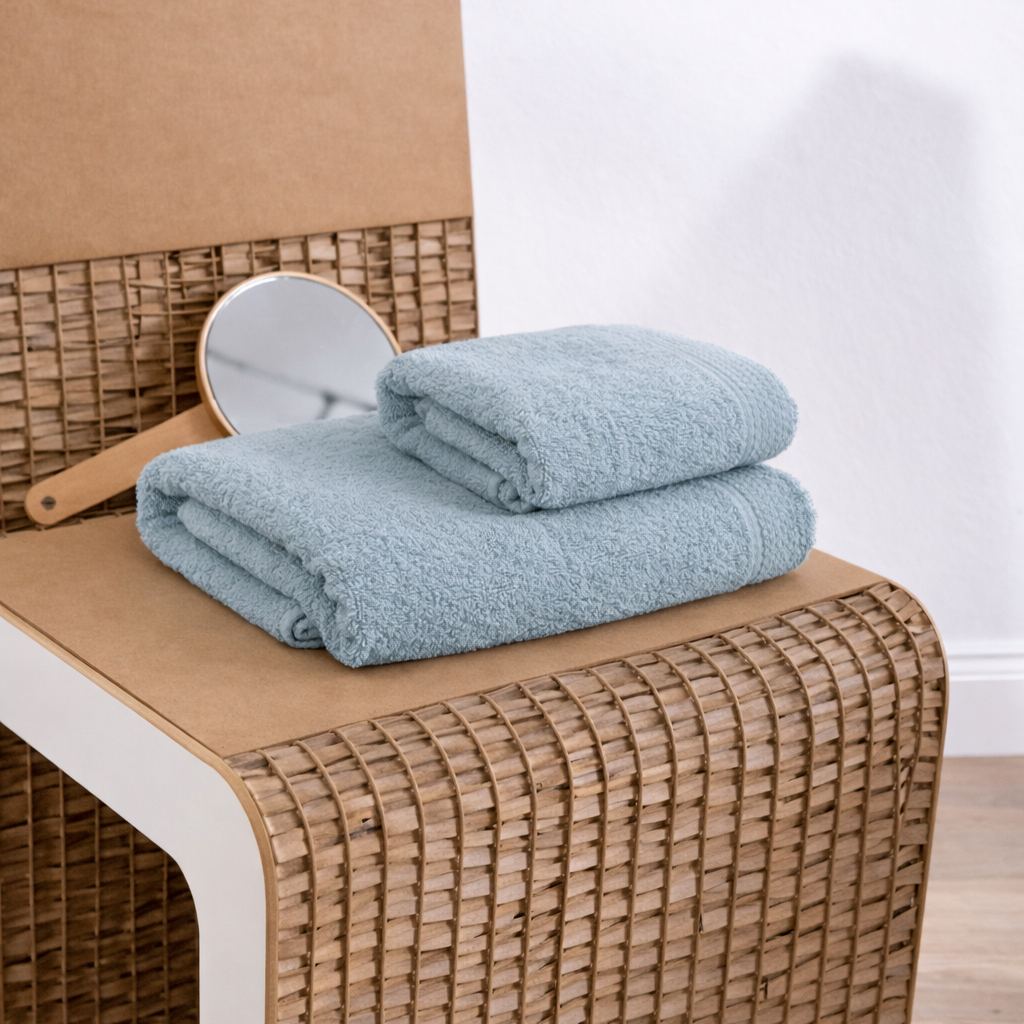 Asciugamano bagno cotone (viso+ospite) (550 gr/m²)