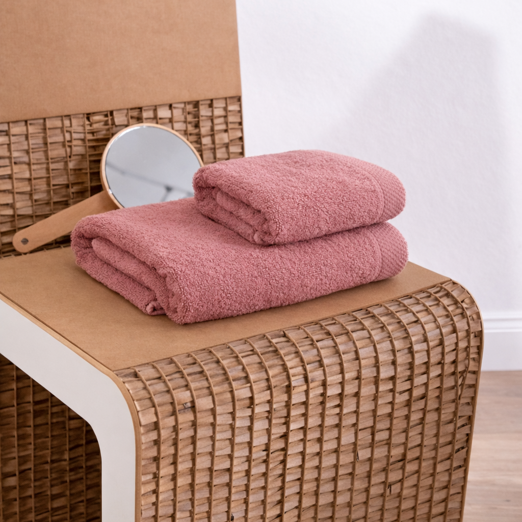 Asciugamano bagno cotone (viso+ospite) (550 gr/m²)