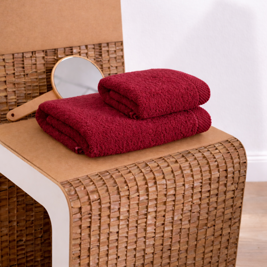 Asciugamano bagno cotone (viso+ospite) (550 gr/m²)